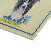 美しい水の色ウクライナ犬と蝶 カッティングボード (角)