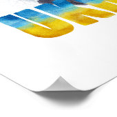 美しい水の色ウクライナ犬と蝶 ポスター (角)