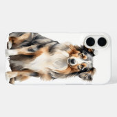 美しい水の色オーストラリアの羊飼い犬 Case-Mate iPhoneケース (裏面 (横))