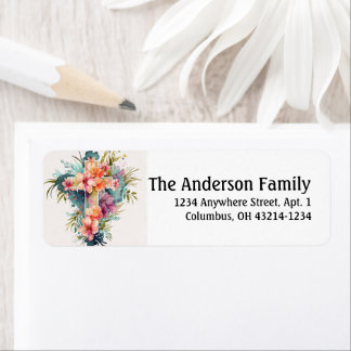 美しい水の色クリスチャンクロスイースターラベル ラベル