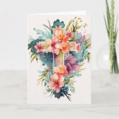 美しい水の色クリスチャンクロスホリデーカード シーズンカード (正面)