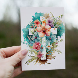 美しい水の色クリスチャンクロスホリデーカード シーズンカード