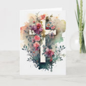 美しい水の色クリスチャンクロスホリデーカード シーズンカード (正面)