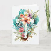 美しい水の色クリスチャンクロスホリデーカード シーズンカード (正面)