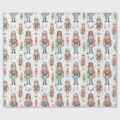 美しい水の色クリスマスくるみ割り ラッピングペーパー (フラット)