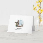 美しい水の色クリスマスデザインカード カード (黄色い花)