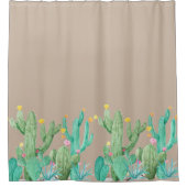 美しい水の色サボテン南西デザートカッティ シャワーカーテン (正面)