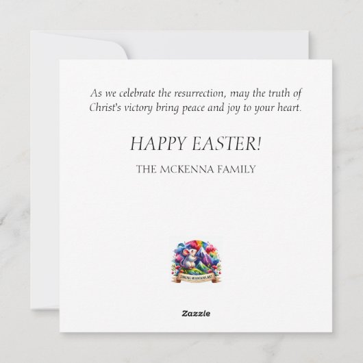 美しい水の色シーショア帆船イースター シーズンカード (裏面)