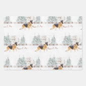 美しい水の色ドイツの羊飼いのクリスマス ラッピングペーパーシート (正面3)