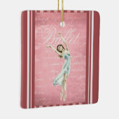 美しい水の色バレリーナピンククリスマス セラミックオーナメント (右)