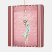 美しい水の色バレリーナピンククリスマス セラミックオーナメント (左)