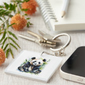 美しい水の色パンダのクマ キーホルダー (正面右)