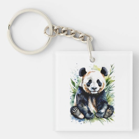 美しい水の色パンダのクマ キーホルダー (正面)