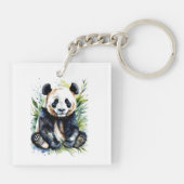 美しい水の色パンダのクマ キーホルダー (裏面)
