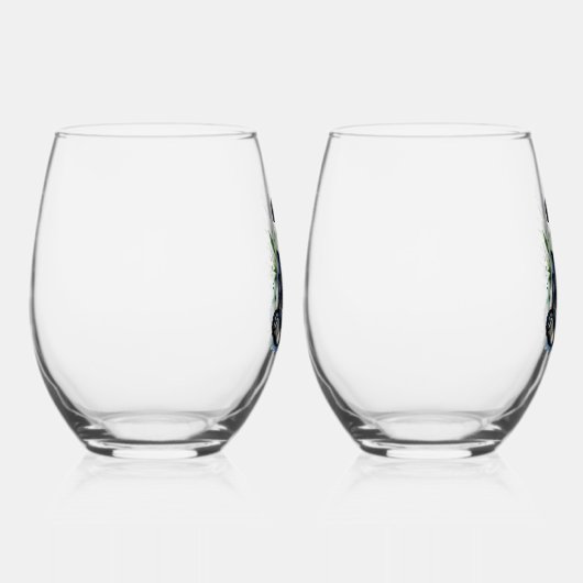 美しい水の色パンダのクマ ステムなしワイングラス (右)