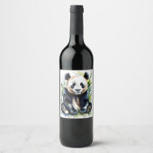 美しい水の色パンダのクマ ワインラベル (正面)