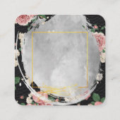 美しい水の色フローラゴールドフォイルレザー スクエア名刺 (裏面)