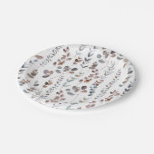 美しい水の色ユーカリ葉 ペーパープレート (アングル)