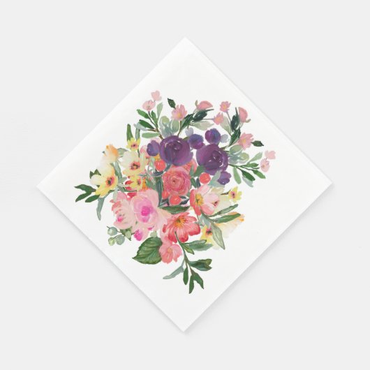 美しい水の色絵を描の花 スタンダードランチョンナプキン (角)