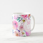 美しい水の色50と素晴らしいフローラ コーヒーマグカップ (正面右)