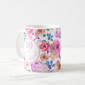 美しい水の色50と素晴らしいフローラ コーヒーマグカップ (正面左)