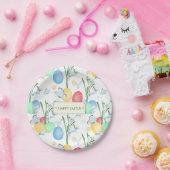 美しい水エレガント色のイースターパターン ペーパープレート (パーティー)