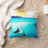 美しい水中のシー絵画ン クッション (ブランケット)