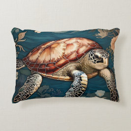 美しい水中ウミガメ アクセントクッション