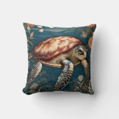 美しい水中ウミガメ クッション (正面)