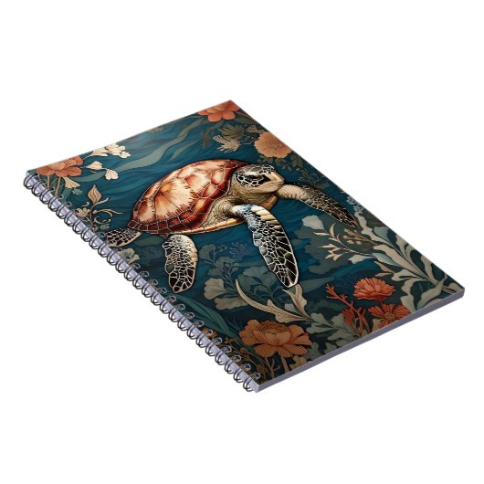 美しい水中ウミガメ ノートブック (右側)
