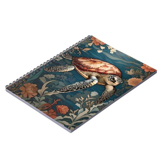 美しい水中ウミガメ ノートブック (左側)