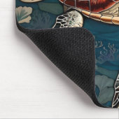 美しい水中ウミガメ マウスパッド (コーナー)