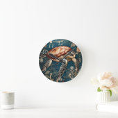 美しい水中ウミガメ ラウンド壁時計 (ホーム)