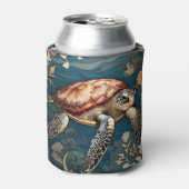 美しい水中ウミガメ 缶クーラー (缶正面)