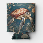 美しい水中ウミガメ 缶クーラー (正面)