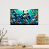 美しい水中世界 ポスター (キッチン)