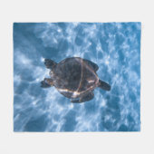 美しい水中競技カメ |海最高の生の賜物 フリースブランケット (正面(横))