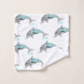 美しい水中競技ドルフィン バスタオルセット (ウォッシュタオル)