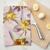 美しい水仙の花茶タオル キッチンタオル (四つ折り)