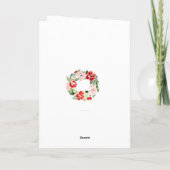 美しい水彩のクリスマスリース 喜び カード (裏面)