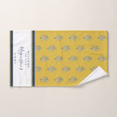 美しい水彩のサンゴ黄色のカスタム ハンドタオル (ハンドタオル)