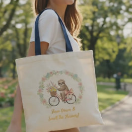 美しい水彩のナマケモノの花柄トートバッグ トートバッグ