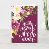 美しい水彩のフローラブーケ母の日 カード (正面)