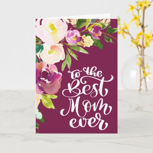 美しい水彩のフローラブーケ母の日 カード (黄色い花)