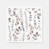 美しい水彩のユーカリの葉 スタンダードカクテルナプキン (正面)