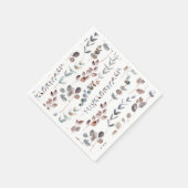 美しい水彩のユーカリの葉 スタンダードカクテルナプキン (角)