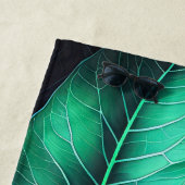 美しい水彩の熱帯紅葉パープルグリーン ビーチタオル (インサイチュ)