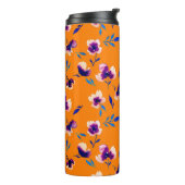 美しい水彩の牡丹ポピースミレットの花と  タンブラー (回転左)