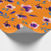 美しい水彩の牡丹ポピースミレットの花と  ラッピングペーパー (角)