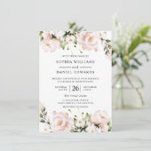 美しい水彩の花 エレガントなウェディング 招待状 (スタンド正面)